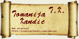 Tomanija Kandić vizit kartica